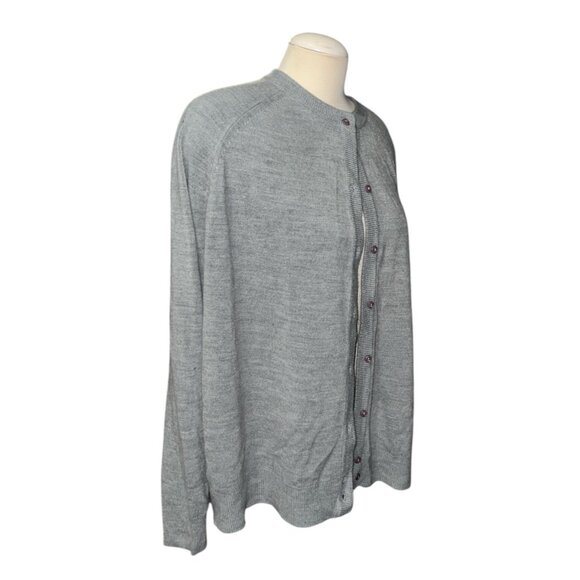 Goodclothes Woman Gray Button-Front Cardigan Sweater 2X Acrylic Lightweight Long - Picture 2 of 11